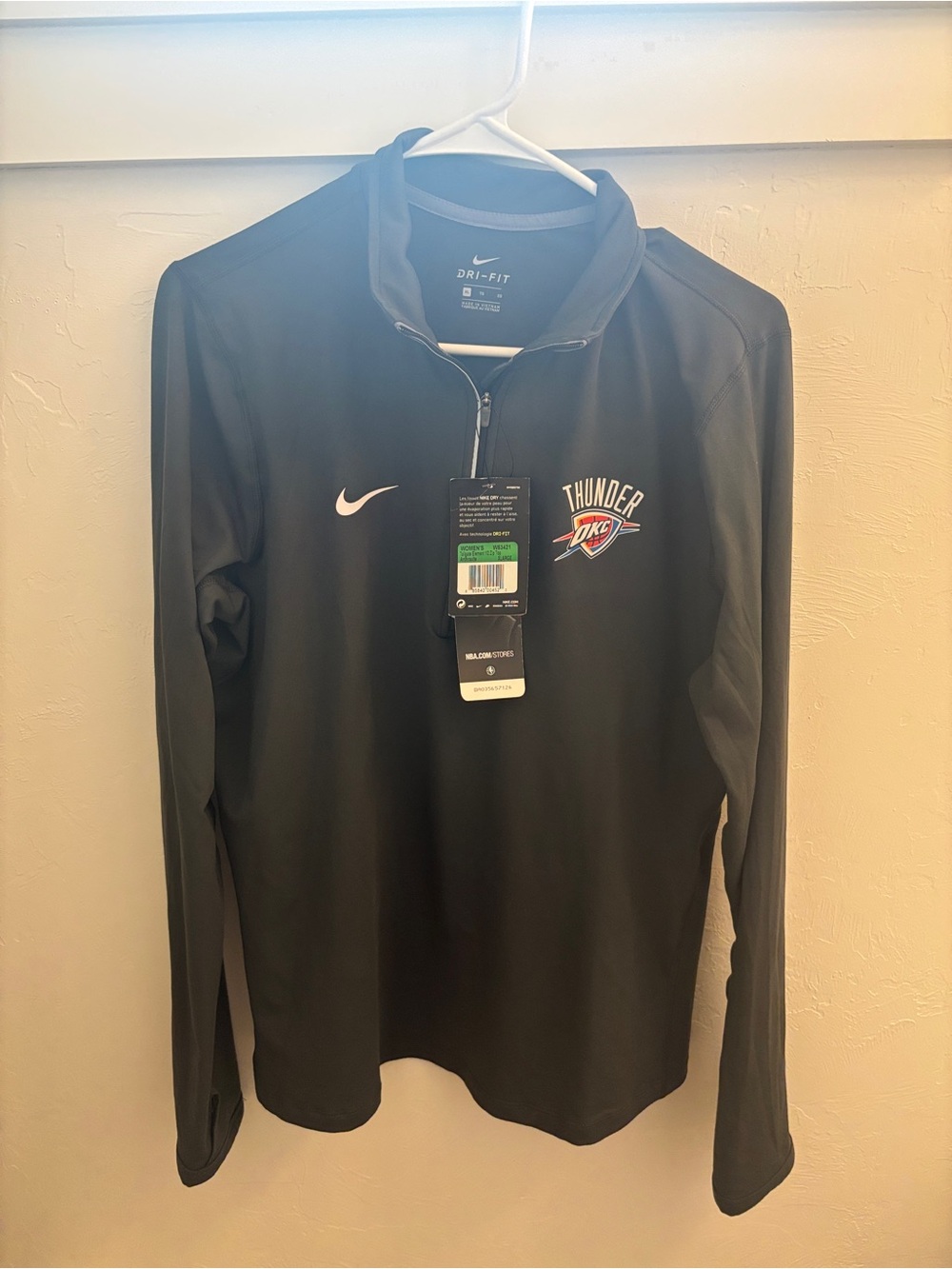 Nike Graphite Oklahoma City Thunder Dri-FIT Quarter-Zip Pullover